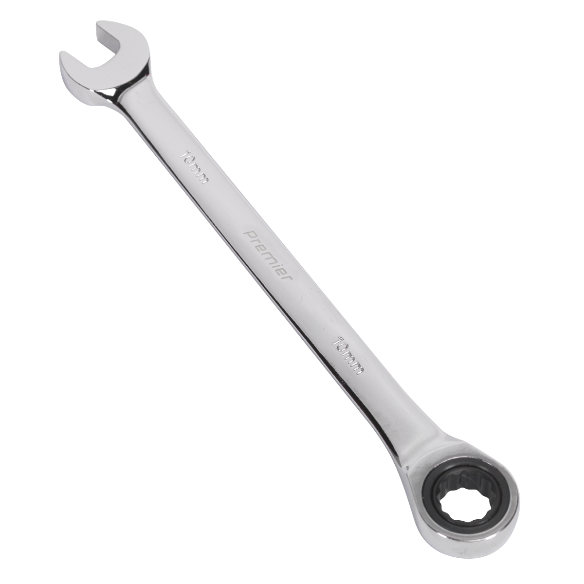 Sealey Ratchet Combination Spanner 72 Teeth Chrome Vanadium Steel 10mm RCW10