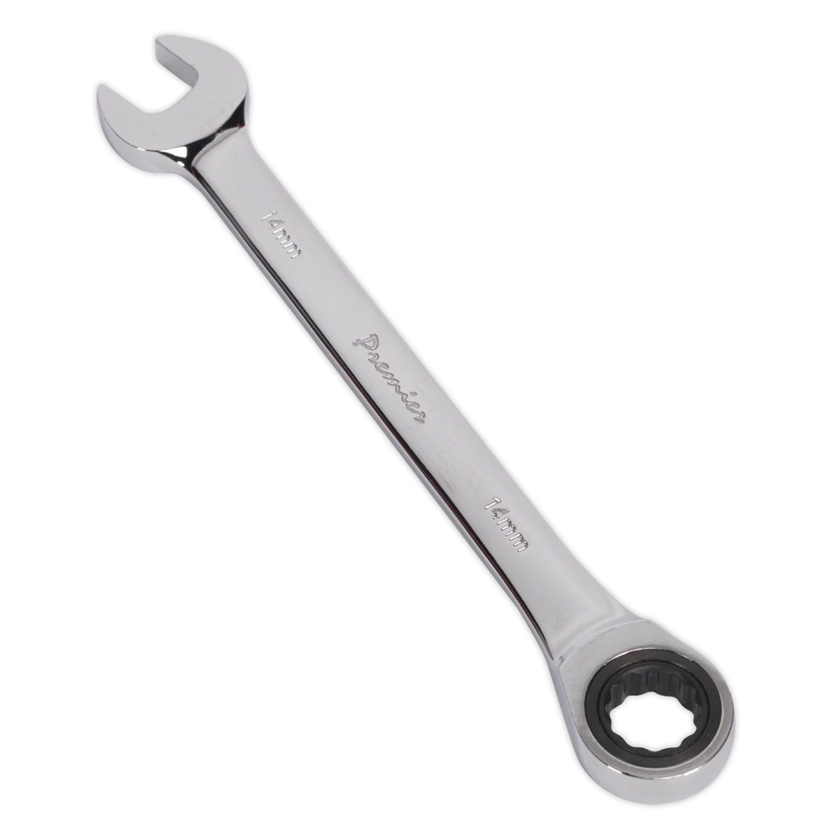 Sealey Ratchet Combination Spanner 72 Teeth Chrome Vanadium Steel 14mm RCW14