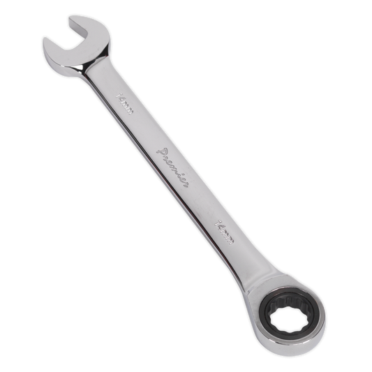 Sealey Ratchet Combination Spanner 72 Teeth Chrome Vanadium Steel 14mm RCW14