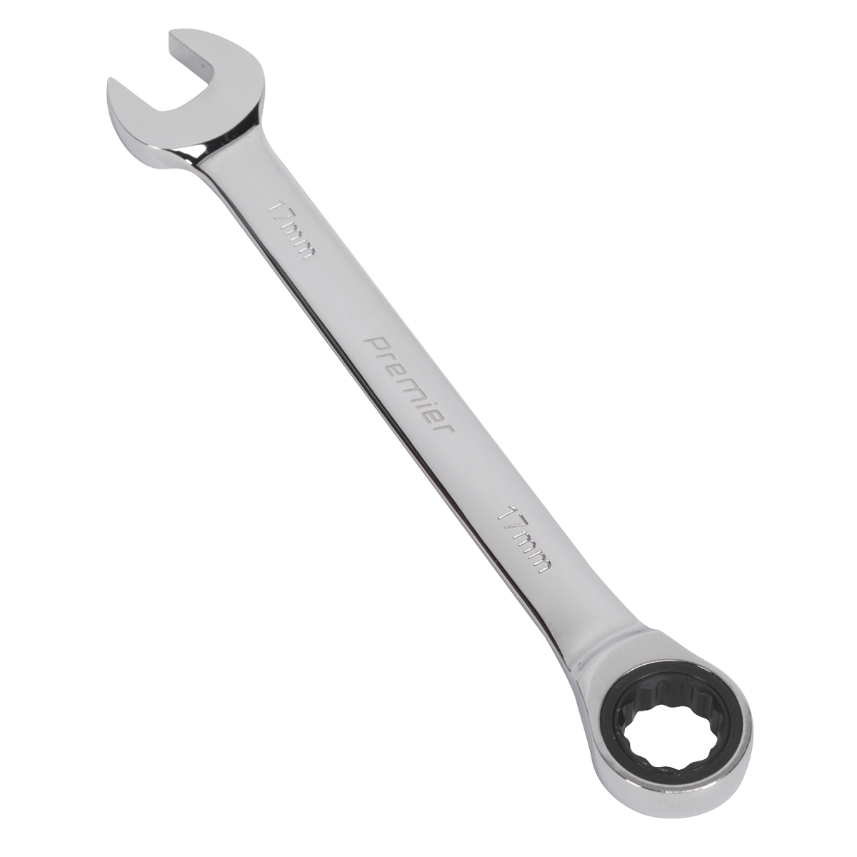 Sealey Ratchet Combination Spanner 72 Teeth Chrome Vanadium Steel 17mm RCW17