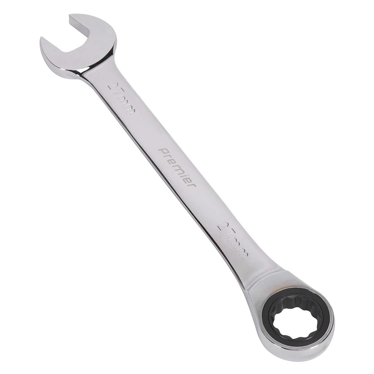 Sealey Ratchet Combination Spanner 72 Teeth Chrome Vanadium Steel 27mm RCW27