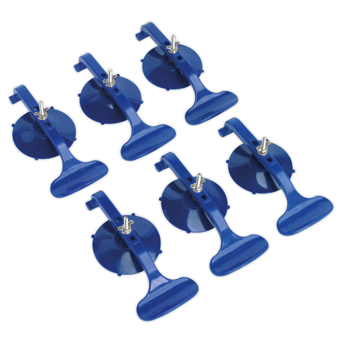 Sealey Suction Clamp Set With Adjustable Reach & Clamp 6 Pieces Blue RE006