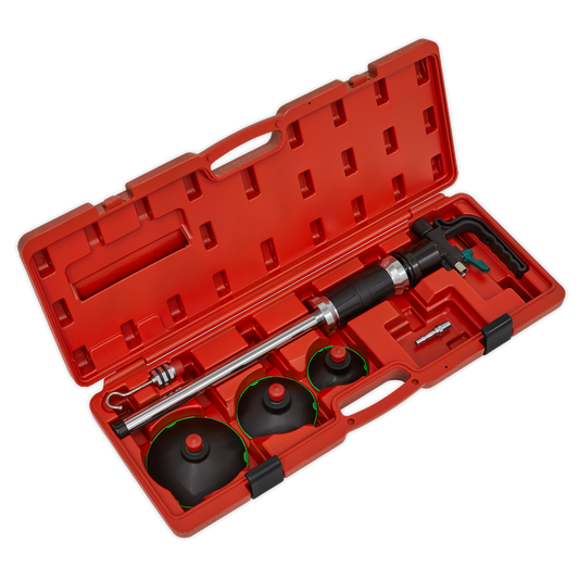Sealey Air Suction Dent Puller With 75/100/125mm Suction Pads & Hook RE101