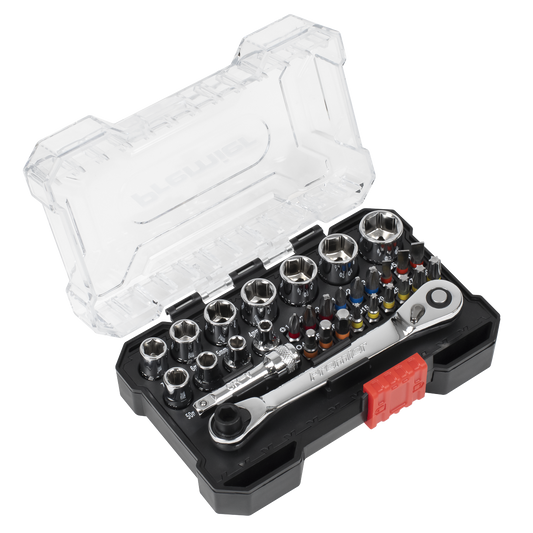 Premier Socket & Bit Set 1/4" Square Drive Colour-Coded 31 Pieces Tool AK2111
