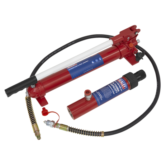Sealey Push Ram With Pump And Hose Assembly 10 Tonne Garage RE97.10-COMBO