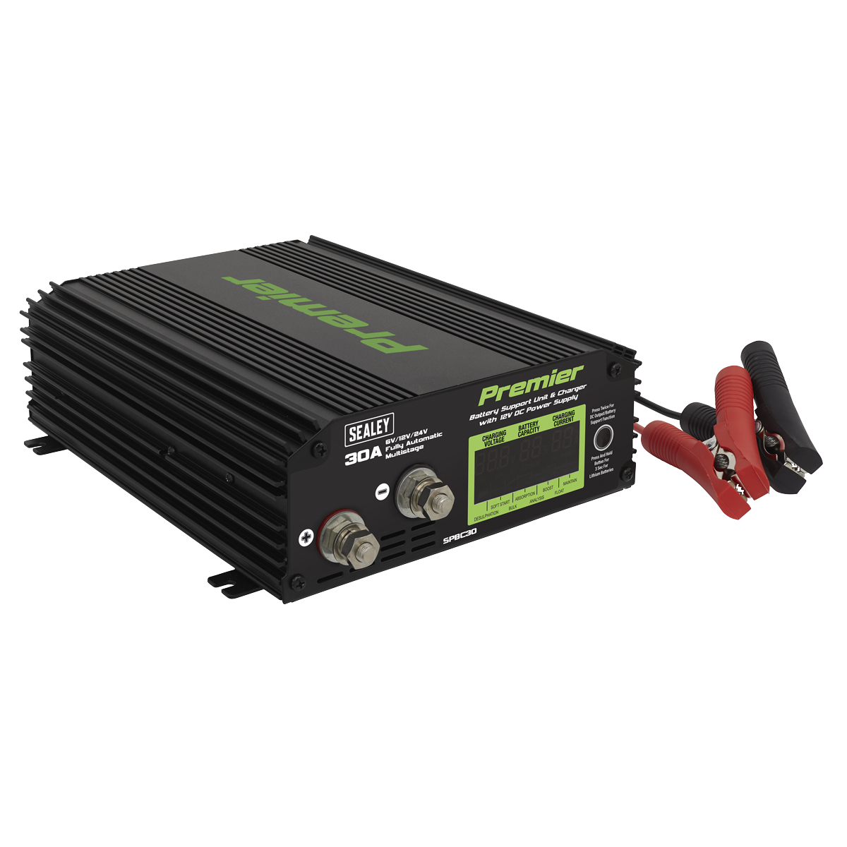 Sealey 30A Battery Support Unit Charger & Maintainer Fully Automatic SPBC30