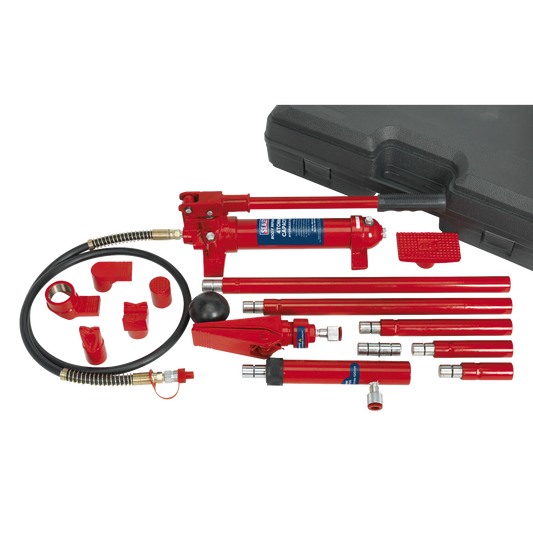Sealey Hydraulic Body Repair Kit 4 Tonne Snap Type Pump Hose Ram Case RE97/4
