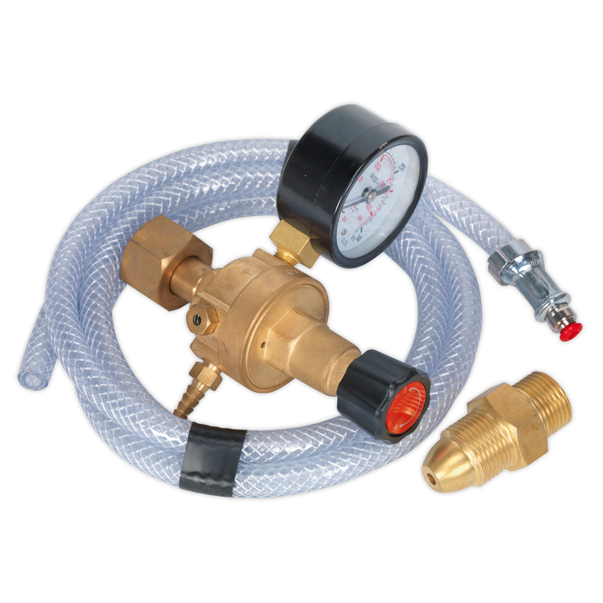 Sealey MIG Gas Regulator Kit One Gauge Regulator Industrial 1.5m Hose REG/KIT/MO