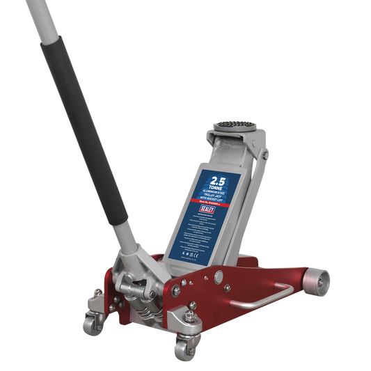 Sealey Trolley Jack 2.5 Tonne Aluminium/Steel Rocket Lift Lightweight RJAS2500