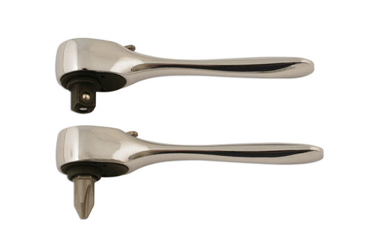 LASER 5822 Reversible Ratchet Short 1/4" Drive Chrome Vanadium Steel 60 Teeth