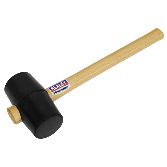 Sealey Rubber Mallet For Daily Professional Use 1.75lb - Black/Wooden RMB175