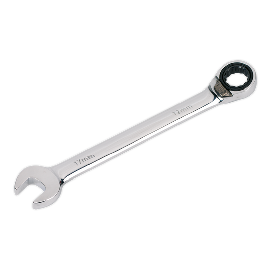 Sealey Reversible Ratchet Combination Spanner Chrome Vanadium Steel 17mm RRCW17