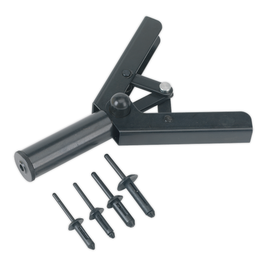Sealey Plastic Rivet Insertion Tool Universal Nose Piece One-Handed RT001
