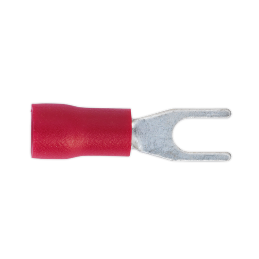 Sealey Easy Entry Fork Terminal 3.7mm 4BA Electrical Red Pack of 100 Pcs RT13