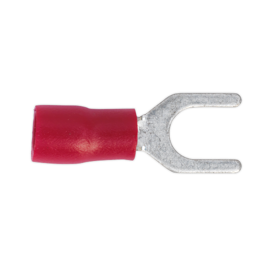 Sealey Easy Entry Fork Terminal 5.3mm 2BA Electrical Red Pack of 100 Pcs RT14