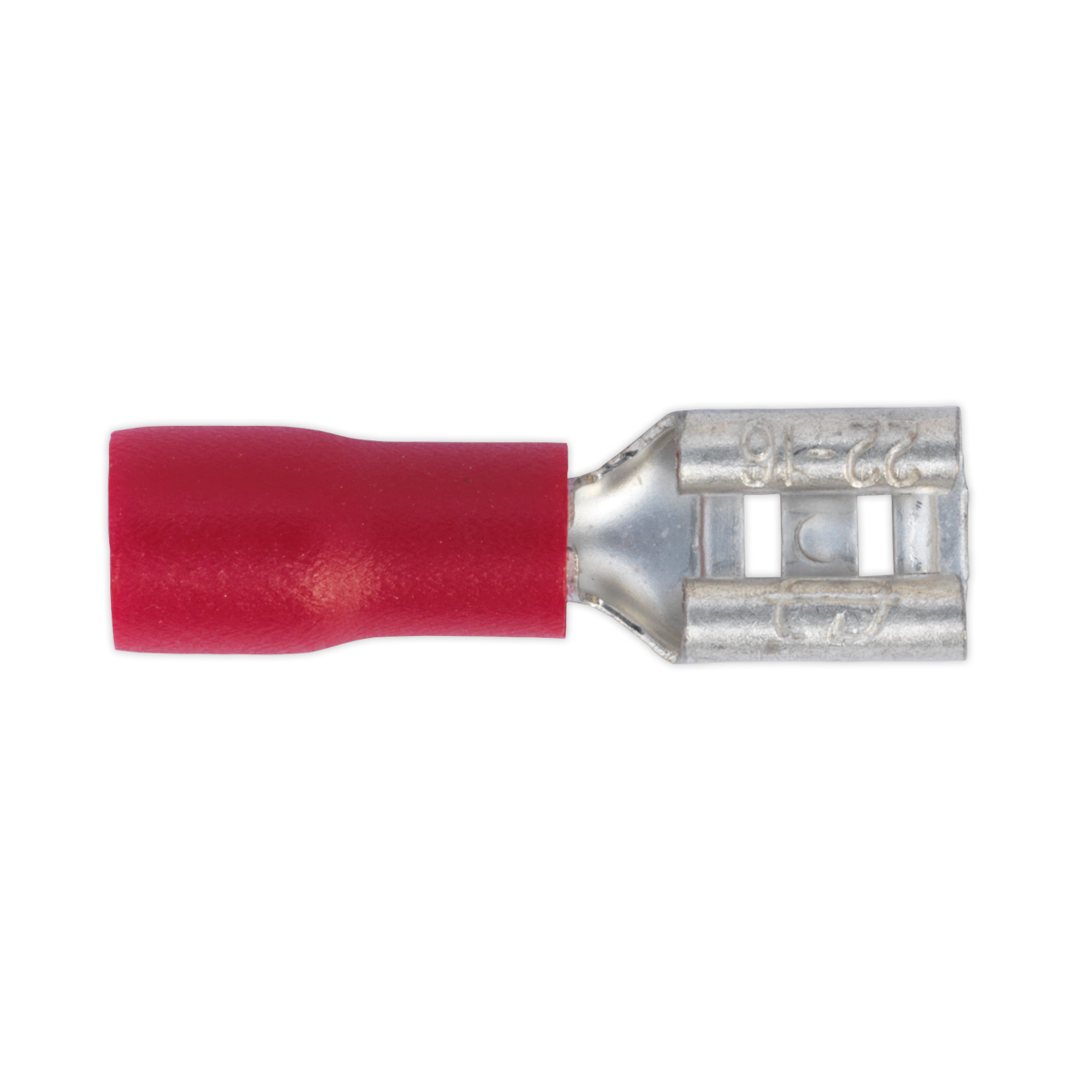 Sealey Push On Wire Terminal 4.8mm Female Electrical Red Pack of 100 Pieces RT20