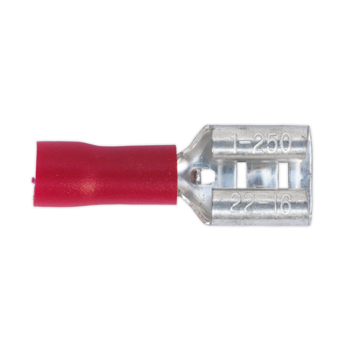Sealey Push On Wire Terminal 6.3mm Female Electrical Red Pack of 100 Pieces RT21