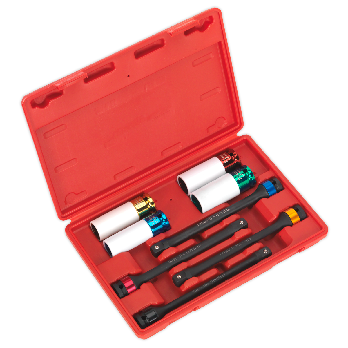 Sealey 8pc 1/2" Square Drive Torque Stick & Alloy Wheel Impact Socket Set AK2243