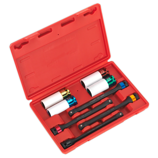 Sealey 8pc 1/2" Square Drive Torque Stick & Alloy Wheel Impact Socket Set AK2243