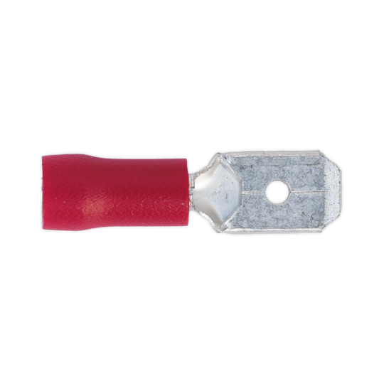 Sealey Push On Wire Terminal 6.3mm Male Electrical Red 22-18 AWG 100PK RT22