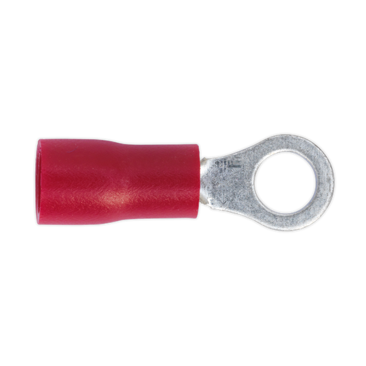 Sealey Easy Entry Ring Wire Terminal 4.3mm 4BA Electrical Red Pack of 100 RT24