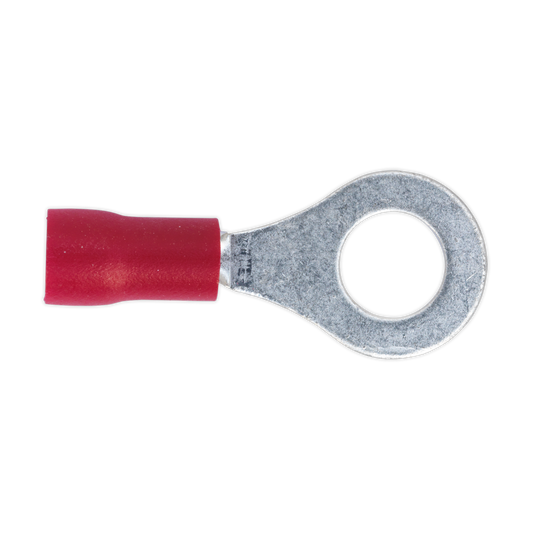 Sealey Easy Entry Ring Wire Terminal 6.4mm Electrical Red Pack of 100 Pcs RT26