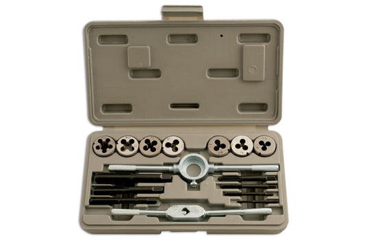LASER 1398 16 Pieces Tap and Die Set Carbon Steel Metric Thread Tool Kit