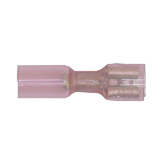 Sealey Heat Shrink Red Push On Connector 6.4mm Female Pack of 50 Pieces RTSPF25