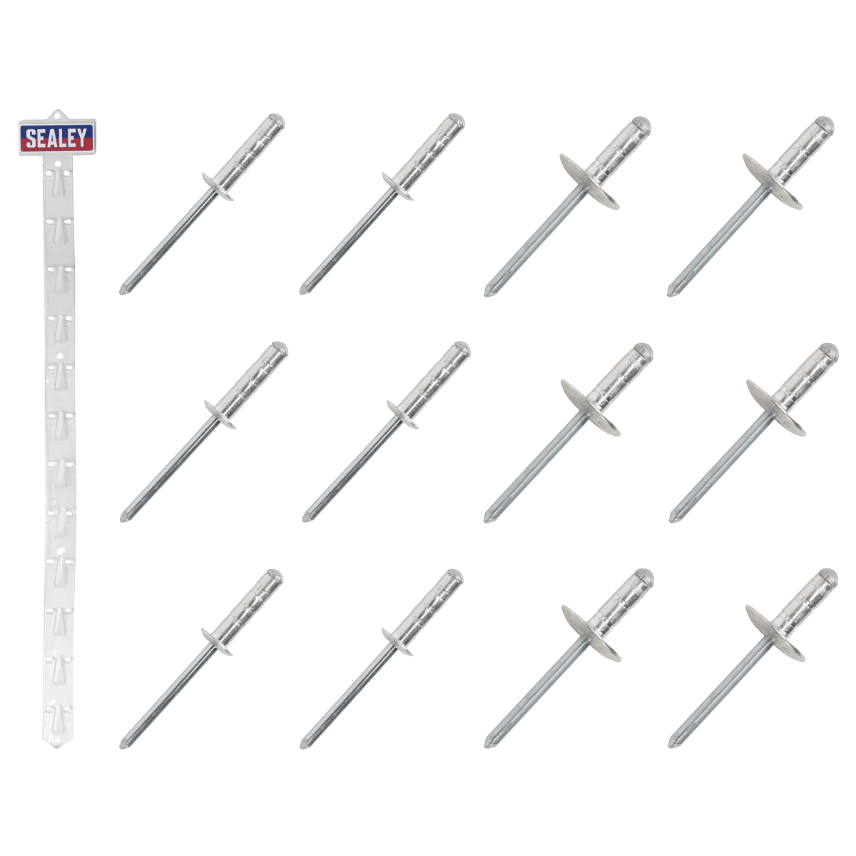 Sealey Clip Strip Deal - Aluminium Multi-Grip Rivets Standard Large Flange RVSET