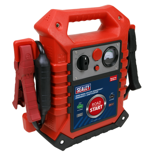 Sealey RoadStart Emergency Power Pack 12/24V 3000 Peak Amps Jump Starter RS125