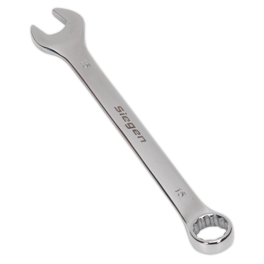 Sealey WallDrive Combi Spanner Chrome Vanadium Steel Polished Finish 15mm S01015