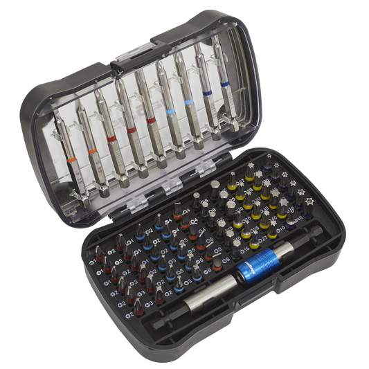Sealey 71 Pieces Colour-Coded S2 Steel Power Tool Bit Set In Storage Case S01038