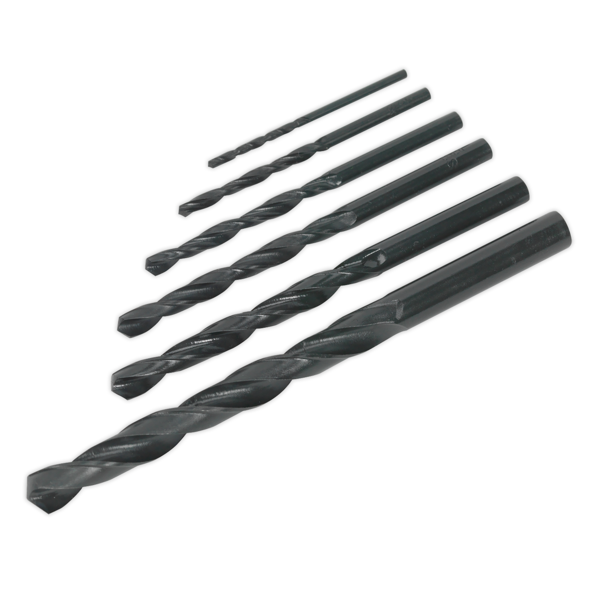 Sealey 6 Piece Drill Bit Set HSS Sizes Ø2mm 3mm 4mm 5mm 6mm 8mm DIN 338 S01039