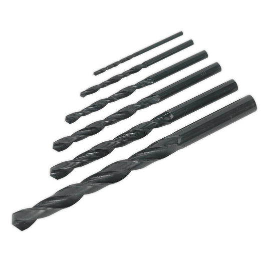 Sealey 6 Piece Drill Bit Set HSS Sizes Ø2mm 3mm 4mm 5mm 6mm 8mm DIN 338 S01039
