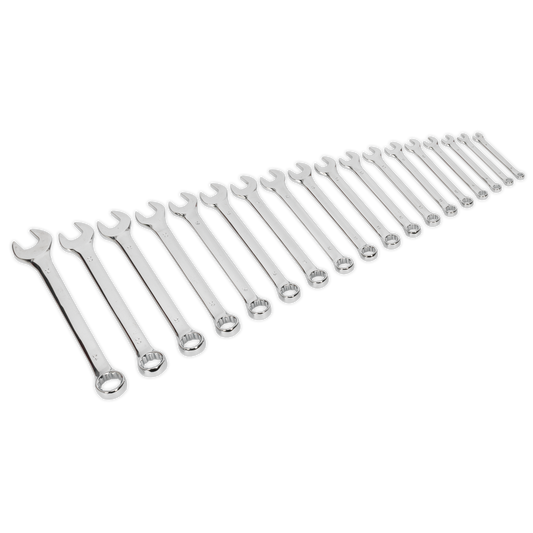 Sealey Combi Spanner Set Drop-Forged Chrome Vanadium Steel 18 Pieces S01052