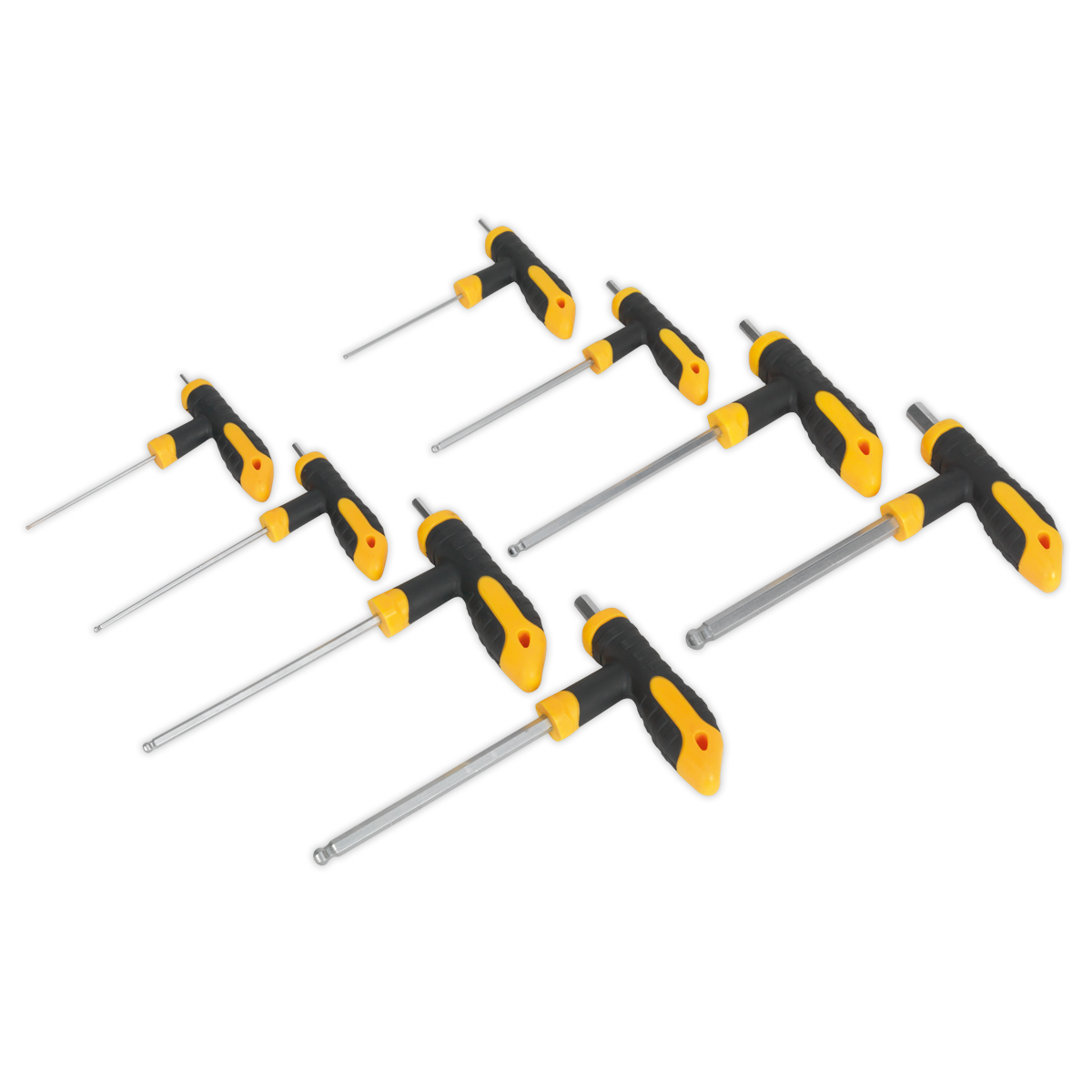 Sealey T-Handle Ball-End Hex Key Set Hardened & Tempered 8 Pieces S01069