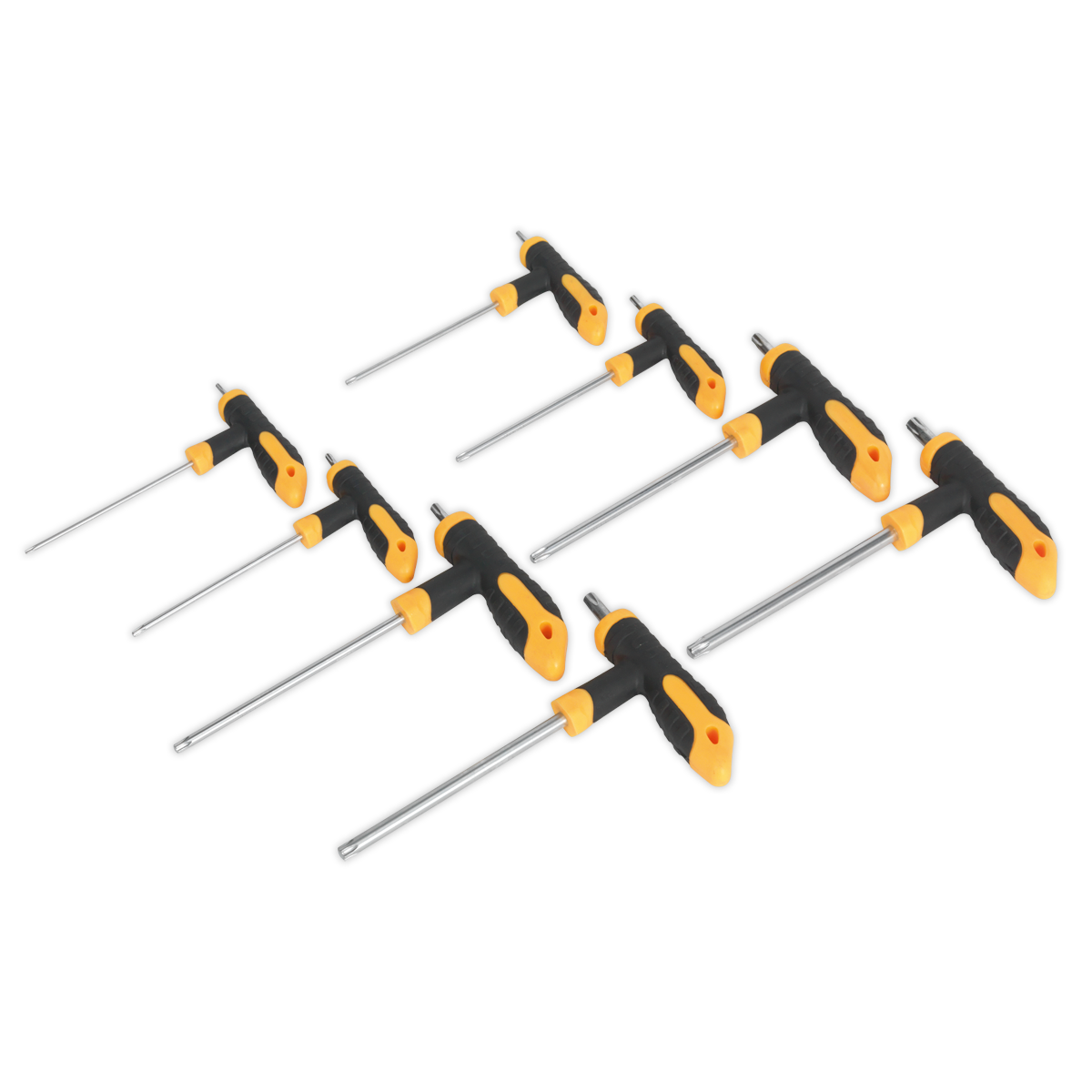 Sealey T-Handle TRX-Star Key Set Chrome Vanadium Steel Shafts 8 Pieces S01070