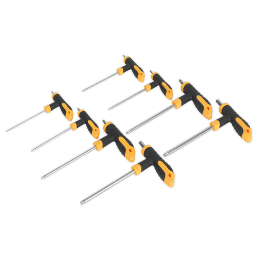 Sealey T-Handle TRX-Star Key Set Chrome Vanadium Steel Shafts 8 Pieces S01070