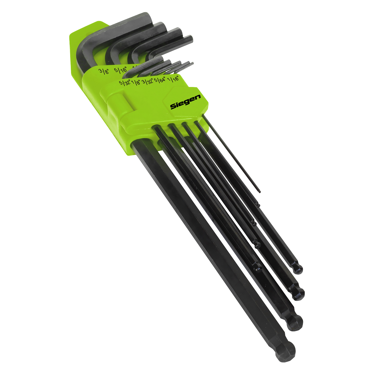 Sealey Ball-End Hex Key Set 9 Pieces Extra-Long Imperial Blackened Finish S01099