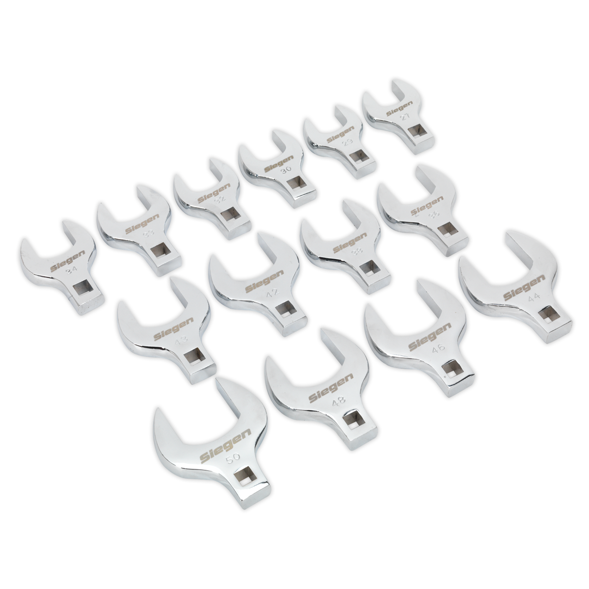 Sealey Crows Foot Open End Spanner Set 14 Pieces 1/2" Square Drive Metric S01109
