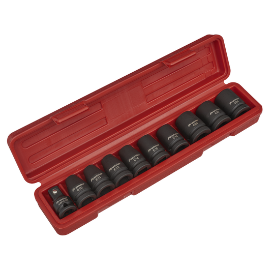 Sealey Impact TRX-Star Female Socket Set 10 Pieces 1/2" Square Drive AK2301