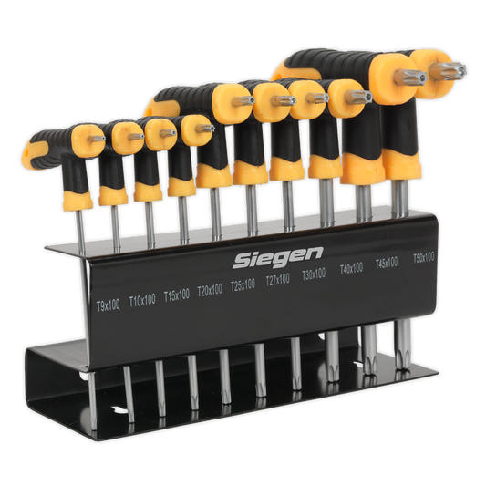 Sealey TRX-Star Key Set 10 Pieces T-Handle Polished Satin Finish S01151
