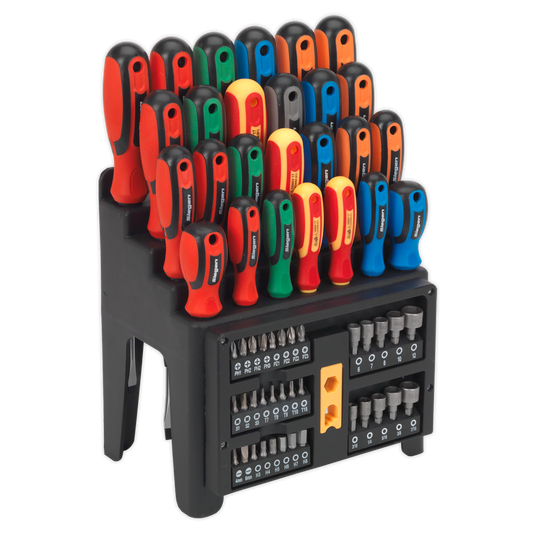 Sealey Screwdriver Bit & Nut Driver Set With Colour-Coding 61 Pieces S01152