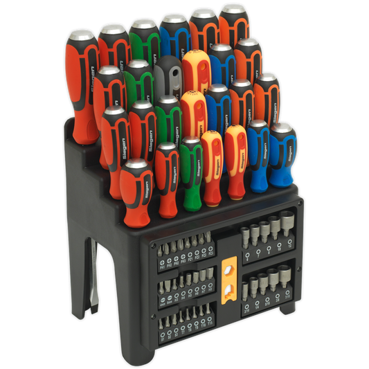 Sealey 61pc Hammer-Thru Screwdriver Bit and Nutdriver Set Colour-Coding S01153