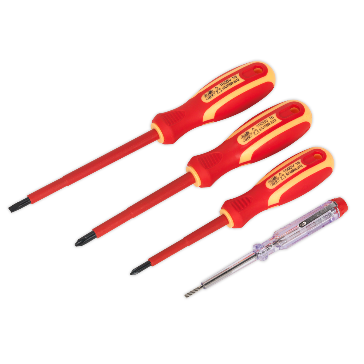 Sealey Electricians Screwdriver Set 4 Pcs Fully Insulated & VDE Approved S01155