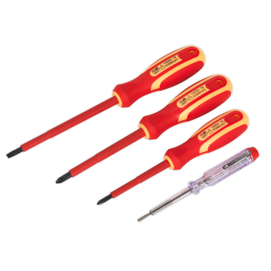 Sealey Electricians Screwdriver Set 4 Pcs Fully Insulated & VDE Approved S01155