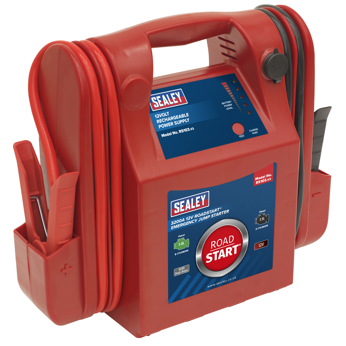 Sealey 3200A 12V RoadStart Emergency Jump Starter Battery Power Booster RS103