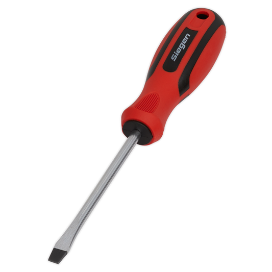Sealey Screwdriver Slotted With Contoured Soft Grip Handle 6 x 100mm S01174