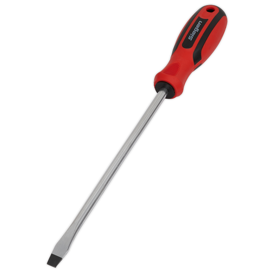 Sealey Screwdriver Slotted 8 x 200mm With Contoured Soft Grip Handle S01177