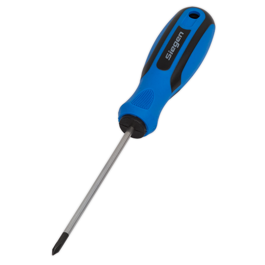 Sealey Screwdriver Phillips With Contoured Soft Grip Handle 0 x 75mm S01179